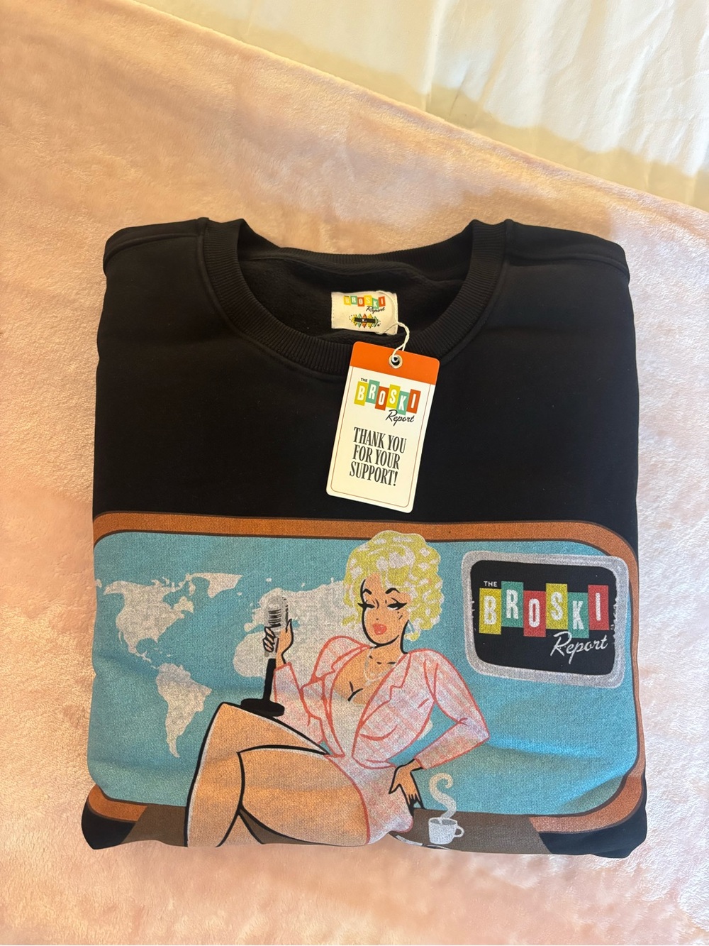 BRAND NEW Broski News Watching Crewneck